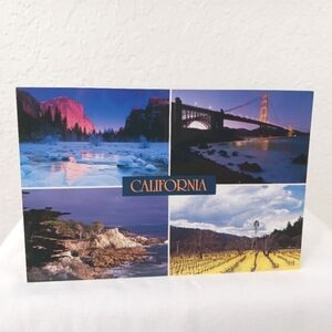 Vintage Photo Collage Postcard with Historic Northern California Landmarks